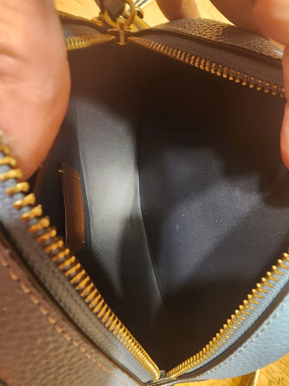 Coach Light Blue Round Crossbody Bag - Signature Leather